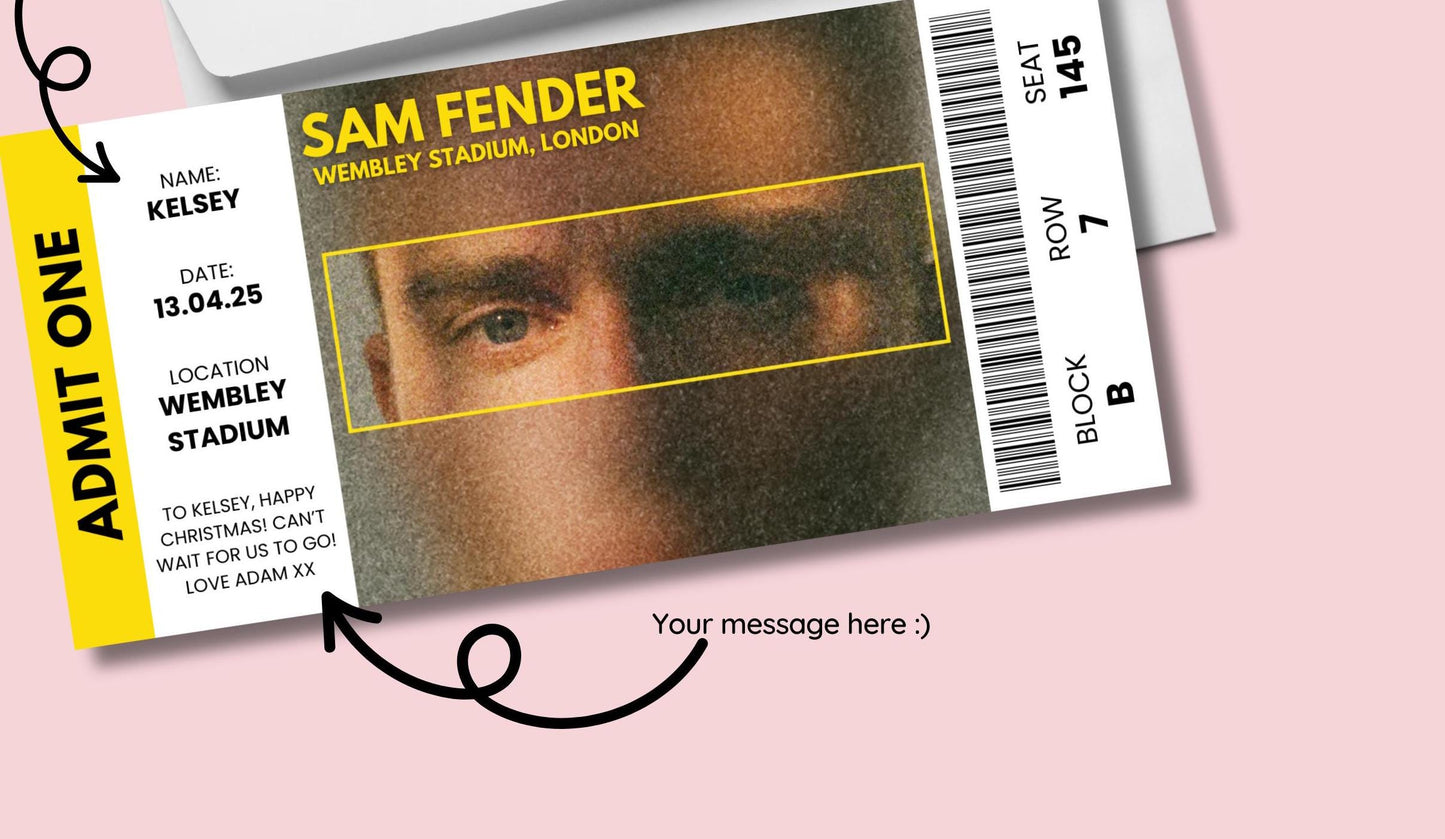 Sam Fender Physical Concert Ticket