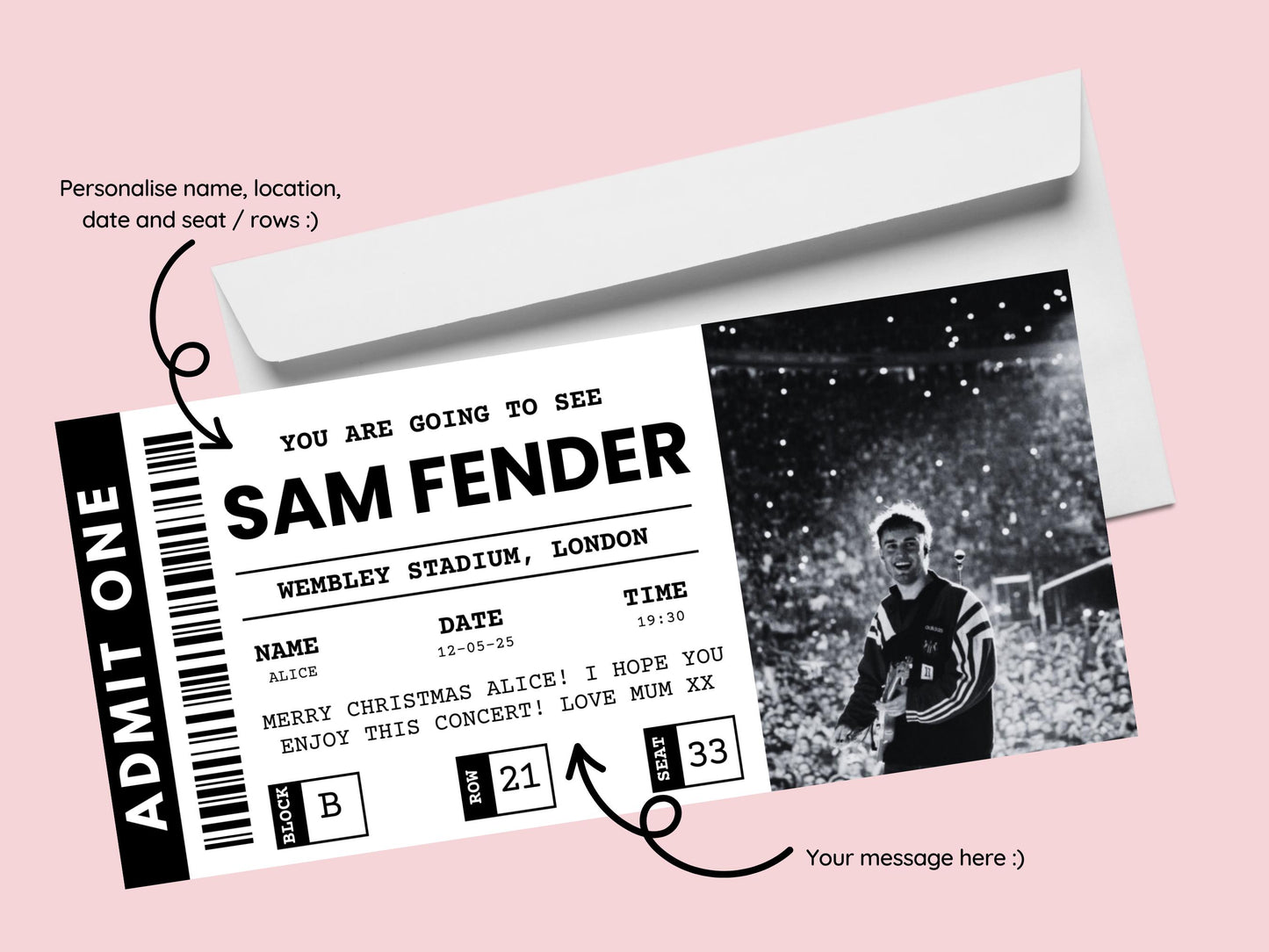 Sam Fender Physical Concert Ticket