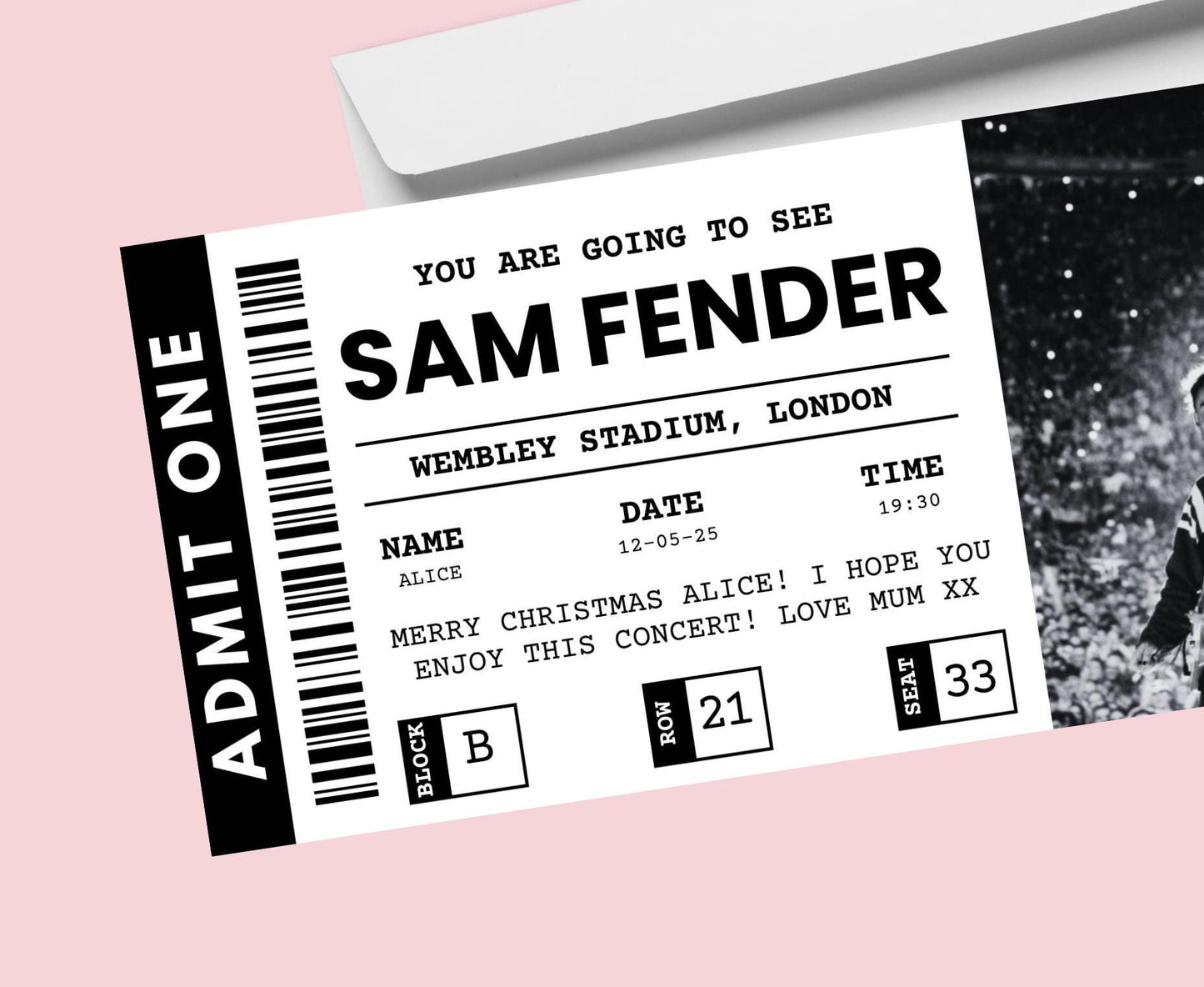 Sam Fender Physical Concert Ticket