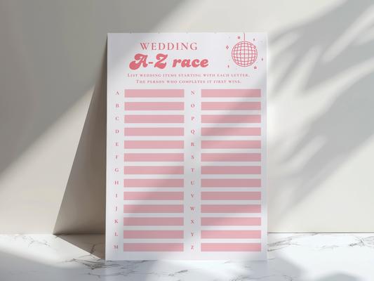 A-Z Race Hen Party Game  - The Last Disco