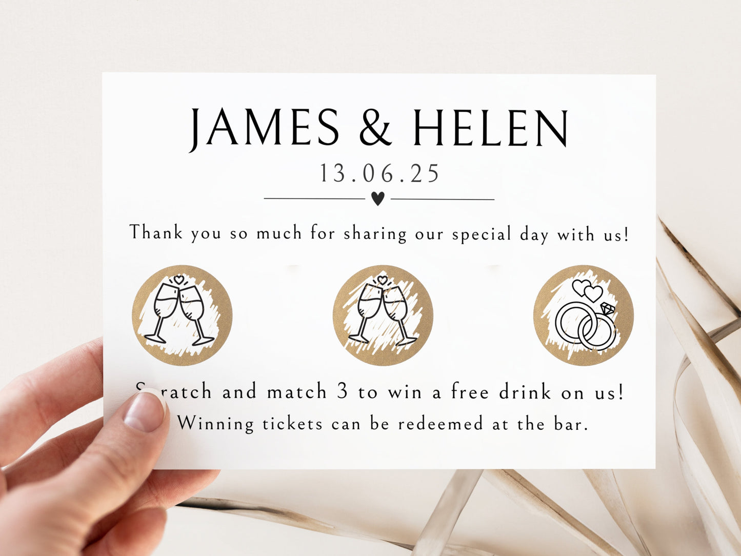 Wedding Scratch Card Favour - Helen